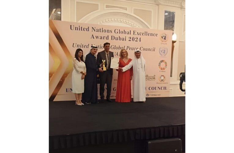 United Nations Global Peace Council in Dubai Presents Excellence Award to Dr. Arpit Chopra Jain