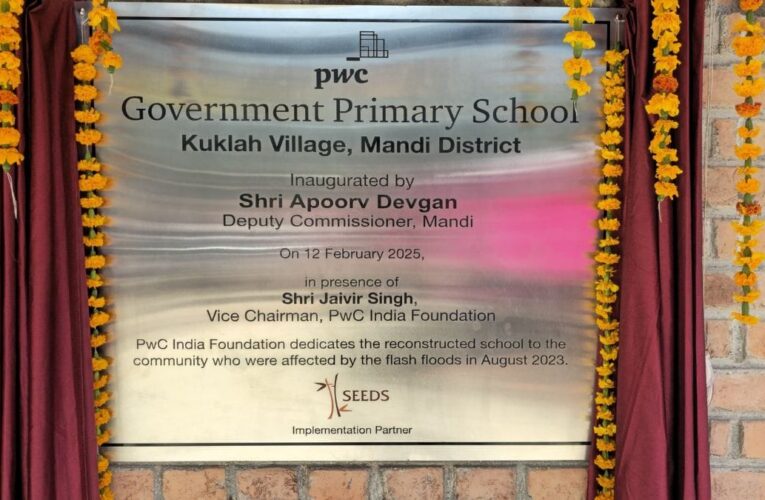 SEEDS and PwC India Foundation Rebuild Himachal Govt Primary School