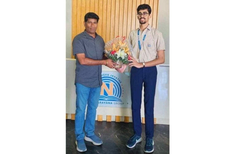 NARAYANA CO – KAVERI BHAVAN student Kushagra Gupta Karnataka State topper in JEE Mains