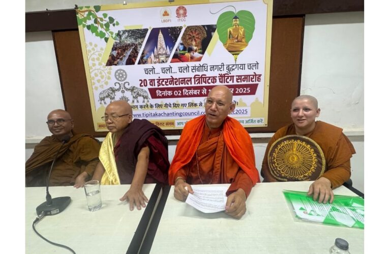 India Leads Historic 20th Tipitaka Chanting Ceremony, Reawakening Buddhism’s Motherland