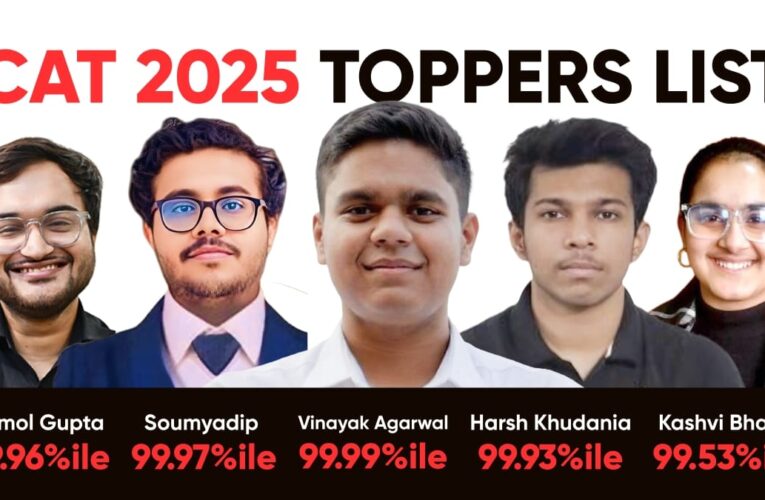 CAT 2025 Toppers List Out – CAT 2025 Result Announced, Check Toppers’ Names and Percentile here