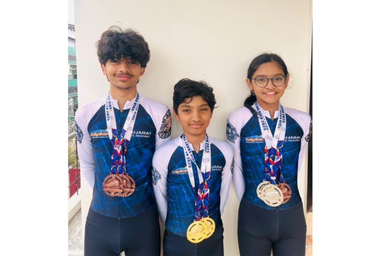 Gujarat Shines at the India Open Ice Short Track Speed Skating Championship 2025–26
