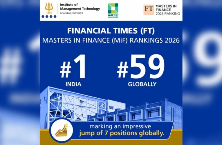 IMT Ghaziabad Ranked No. 1 in India and No. 59 Globally in the Financial Times Masters in Finance (MiF) Rankings 2026
