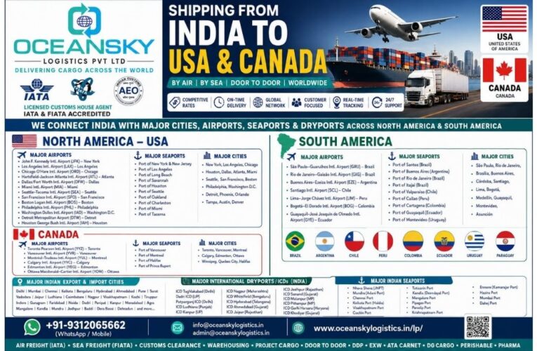 Ocean Sky Logistics Pvt. Ltd. Expands Global Freight Forwarding Network Across USA, Canada, Europe, Russia, CIS Countries, North America & South America with Advanced Air Freight and Ocean Freight Solutions