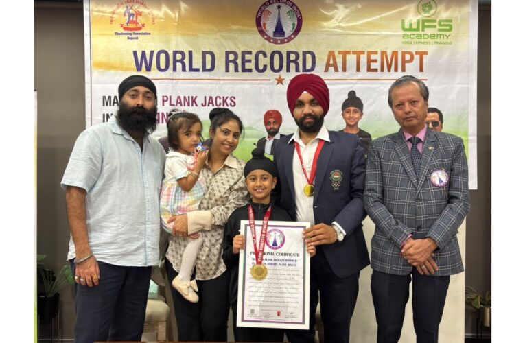 8-year-old Jaybir Singh Gurudutt creates world record with plank jack feat